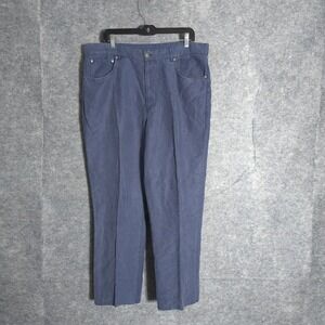 Bullock Jones Dress Pants Mens 36 Blue Linen Lyocell Blend Tailored USA Luxury